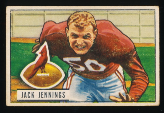 1951 Bowman Football Card #98 Jack Jennings Chicago Crdinals