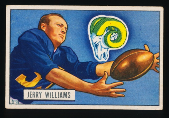 1951 Bowman Football Card #114 Jerry Williams Los Aangeles Rams