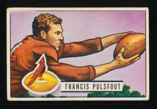 1951 Bowman Football Card #136 Francis Polsfoot Chicago Cardinals