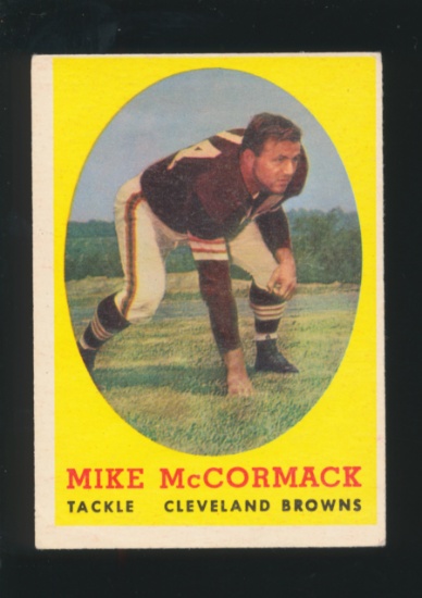 1958 Topps Football Card #59 Hall of Famer Mike McCormack Cleveland Browns