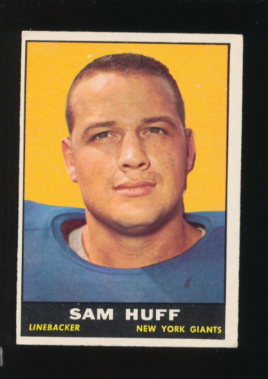 1961 Topps Football Card #91 Hall of Famer Sam Huff New York Giants