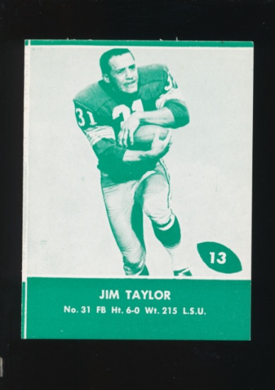 1961 Lake to Lake Football Card #13 Hall of Famer Jim Taylor Green Bay Pack