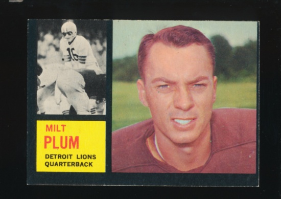 1962 Topps Football Card #50 Milt Plum Detrot Lions