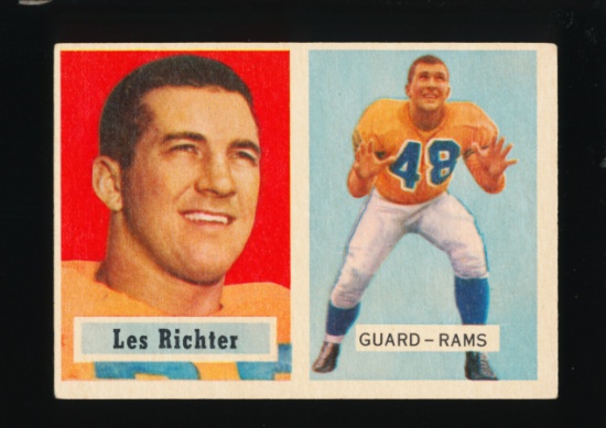 1957 Topps Football Card #10 Hall of Famer Les Richter Los Angeles Rams