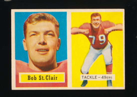 1957 Topps Football Card #18 Hall of Famer Bob St Clair San Francisco 49ers