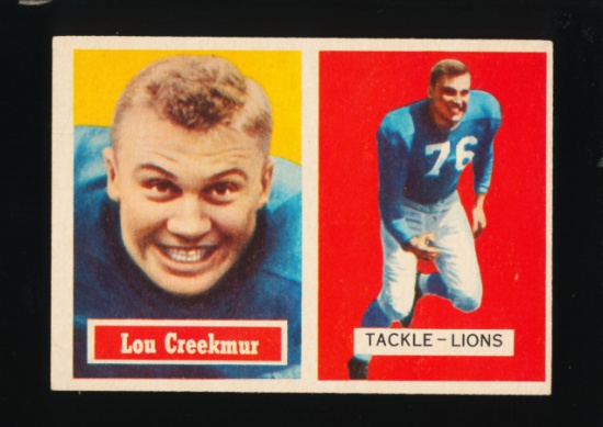 1957 Topps Football Card #20 Hall of Famer Louis Creekmur Detroit Lions