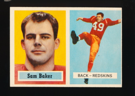 1957 Topps Football Card #72 Loris Baker Washington Redskins