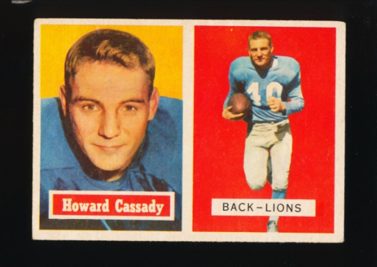 1957 Topps ROOKIE Football Card #80 Rookie Howard Cassady Detrot Lions