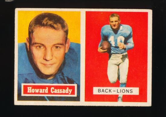 1957 Topps ROOKIE Football Card #80 Rookie Howard Cassady Detrot Lions