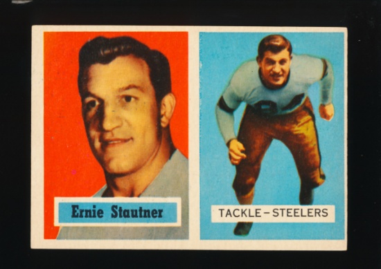 1957 Topps Football Card #92 Hall of Famer Ernie Stautner Pittsburgh Steele