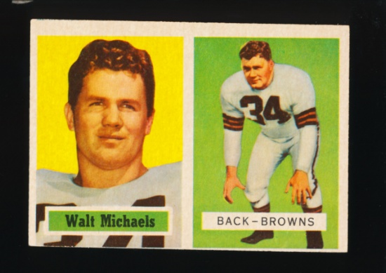 1957 Topps Football Card #102 Walt Michaels Cleveland Browns