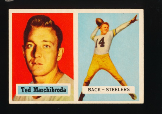 1957 Topps Football Card #113 Ted Marchibroda Pittsburgh Steelers