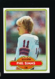 1980 Topps ROOKIE Football Card #225 Rookie Phil Simms New York Giants