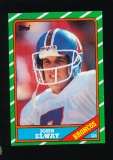 1986 Topps ROOKIE Football Card #112 Hall of Famer John Elway Denver Bronco