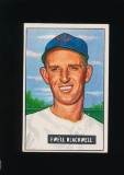 1951 Bowman Baseball Card #24 Ewell Blackwell Cincinnati Reds (Reverse Stai