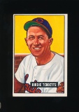 1951 Bowman ROOKIE Baseball Card #257 Rookie Birdie Tebbets Cleveland Indians (Scarce High Number)