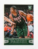 2013-2014 Panini ROOKIE Basketball Card #194 Rookie Giannis Antetokonmpo Mi