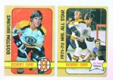 (2) 1972 Topps Hall of Famer Bobby Orr Hockey Cards. Both Cards Creased
