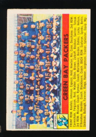 1956 Topps Football Card #7 Green Bay Packers Team