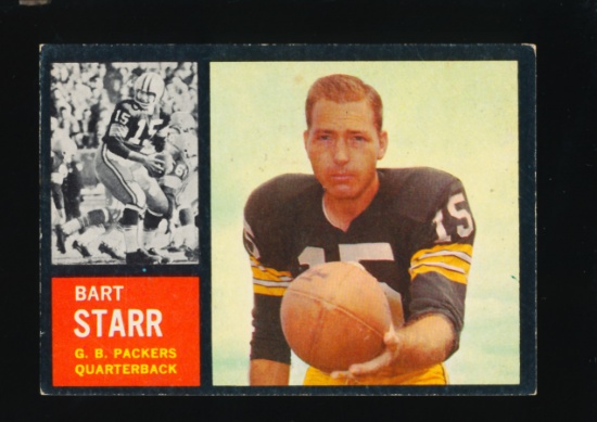 1962 Topps Football Card #63 Hall of Famer Bart Starr Green Bay Packers