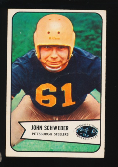 1954 Bowman Football Card #25 John Schweder Pittsburgh Steelers. Has Crease
