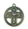 1930s Sterling Silver Religious Medal: (enameled RWB Shield) Father  Son  M