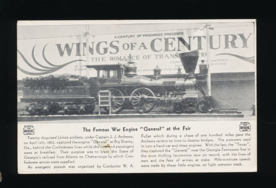 (1933) The Famous Civil War Locomotive GENERAL at the (CPIE) Fair  Historic