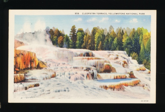 1948 Cleopatra Terrace, Yellowstone National Park.  SIZE:  Standard; CONDIT