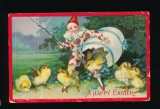 1913 Clown Rescues baby Chicks from Broken Egg.  SIZE:  Standard; CONDITION