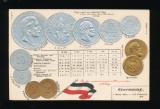 GERMANY Embossed 1860s to 1900s Coins -(11) pieces with Flag.  SIZE:  Stand