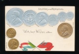 TRANSVAAL (South Africa) Embossed 1890s Coins(9) pieces with Crossed Flags