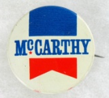 1960s Tin-Litho Political Pin Back:  Mc CARTHY (Eugene) South Dakota Politi