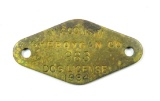 1934 WISCONSIN / SHEBOYGAN CO. / 963 / DOG LICENSE / 1934; Brass; 7/8 x 1 ?