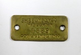 1940 SHEBOYGAN CO. / WISCONSIN / 1389 / DOG LICENSE 1940.  Brass; SIZE:  3/
