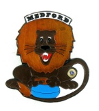 1960s-1970s MEDFORD (Wisconsin) Lions Club Enameled Curling Club Member / F