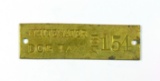 1917 WHITEWATER (WI) / DOG TAX / 1917 (tag) Brass Tag.  CONDITION:  Near Mi
