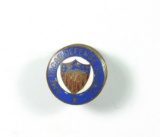 1920 Enameled RWB Brass Pin from:  the (AMERICAN DEFENSE SOCIETY).  SIZE: