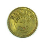 1910 HAYWARD (Extremely Rare Town Wisconsin Town) Incuse Uniface Brass Trad