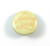 1910 Celluloid Shirt or Collar Advertising Stud for:  The Spaulding Bicycle