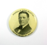 1920s Celluloid Advertising Mirror for:  POODLE DOG BUFFET / (Gents Picture