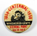 1958 Celluloid Pin Back Button for:  1858 CENTENNIAL 1958 / (Whiskered Gent