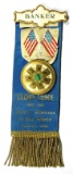 1900 Celluloid Top Death Badge for:  BANKER / ELCHO LODGE NO. 591 / Mystic