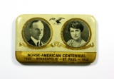 1925 Souvenir Celluloid Presidential Advertising Mirror for:  NORSE-AMERICA