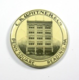 1928 Celluloid Advertising Mirror for:  C. K. WHITNER & Co. PENN SQUARE. RE