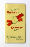 1911 Celluloid Covered Memo Book for:  THE FAMOUS / ROYAL / (Red Ribbon) /