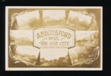 ABBOTSFORD: 1910 RPPC (Wisconsin Central Railroad) -ABBOTSFORD WIS. THE HUB
