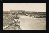 AMHERST:  1913 The Lower Mill Dam Amherst Wis. No. 2b with two men fishing