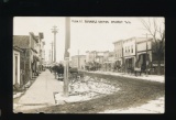 AMHERST:  1912 RPPC MAIN ST. BUSINESS SECTION AMHERST WIS. verybusy Main St