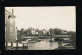 AMHERST:  1908 RPPC Tomorrow River Bridge at Amherst with Jackson Mill Sout