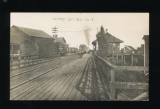 AMHERST JUNCTION: RPPC of 1917 R.P.O. Upper Passenger and Freight Depots wi